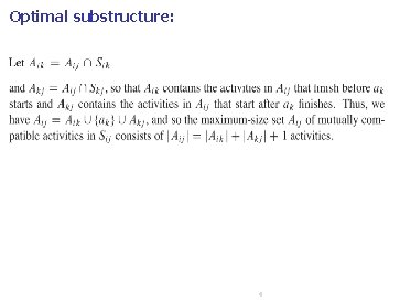 Optimal substructure: 