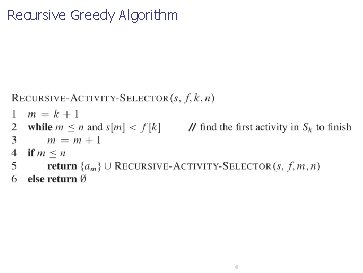 Recursive Greedy Algorithm 