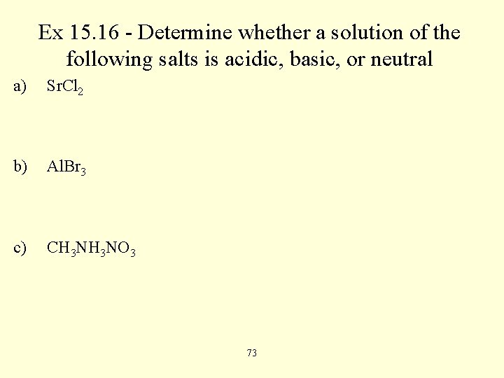 Ex 15. 16 - Determine whether a solution of the following salts is acidic,