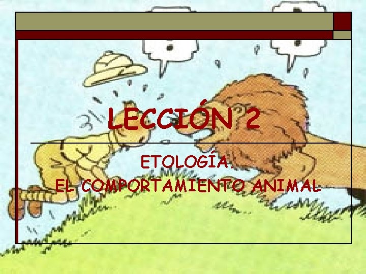 LECCIN 2 ETOLOGA EL COMPORTAMIENTO ANIMAL NDICE o