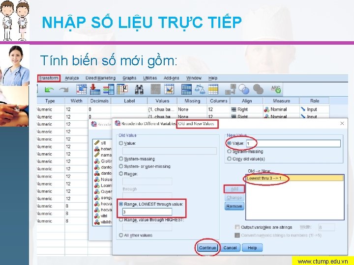 NHẬP SỐ LIỆU TRỰC TIẾP Tính biến số mới gồm: http: //dichvudanhvanban. com www.