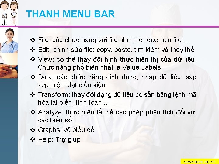 THANH MENU BAR v File: các chức năng với file như mở, đọc, lưu
