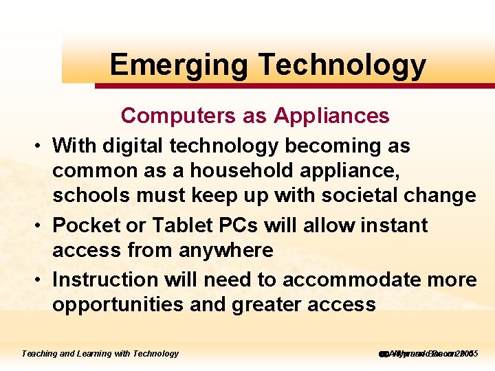 to to. Emerging edit Master Technology title style Computers as Appliances • With digital