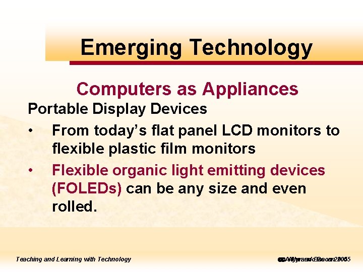 to to. Emerging edit Master Technology title style Computers as Appliances Portable Display Devices