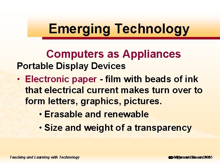 to to. Emerging edit Master Technology title style Computers as Appliances Portable Display Devices