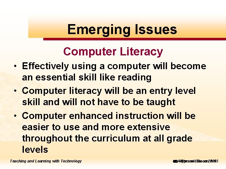 to to edit Emerging Master title Issues style Computer Literacy • Effectively using a