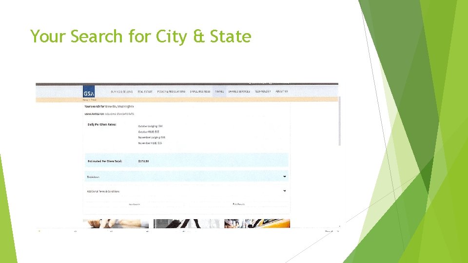 Your Search for City & State 