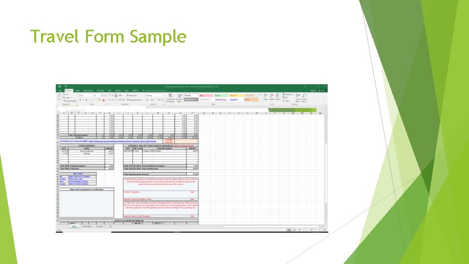 Travel Form Sample 