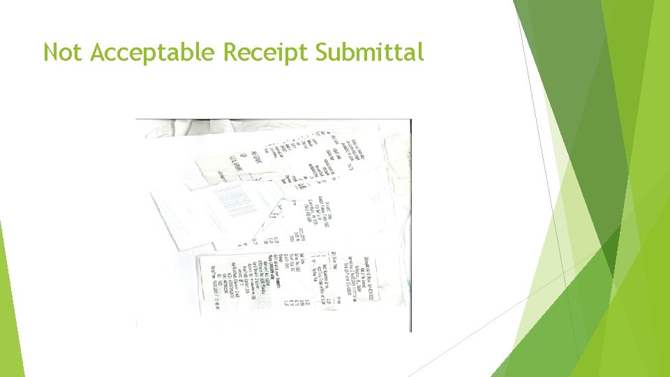 Not Acceptable Receipt Submittal 