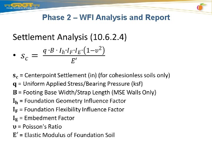 Phase 2 – WFI Analysis and Report • 