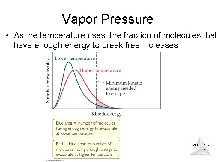Vapor Pressure • As the temperature rises, the fraction of molecules that have enough Vapor Pressure • As the temperature rises, the fraction of molecules that have enough
