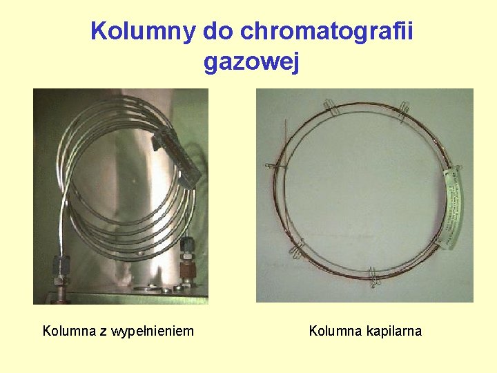 Kolumny do chromatografii gazowej Kolumna z wypełnieniem Kolumna kapilarna 