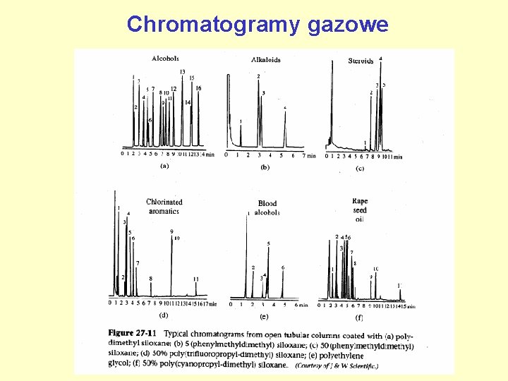 Chromatogramy gazowe 