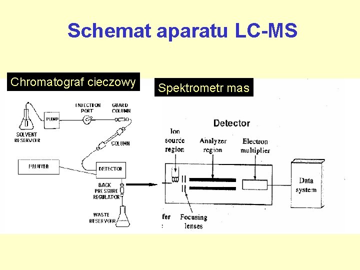 Schemat aparatu LC-MS Chromatograf cieczowy Spektrometr mas 