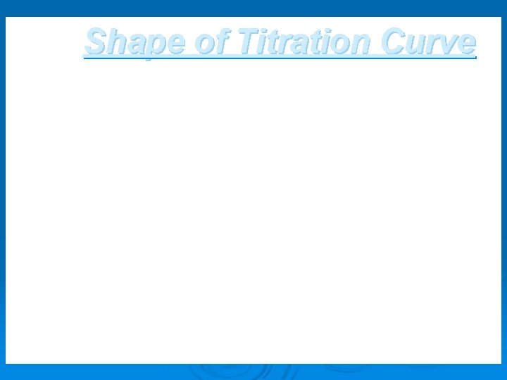 Shape of Titration Curve 