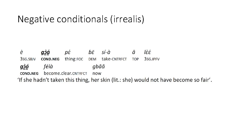 Negative conditionals (irrealis) 