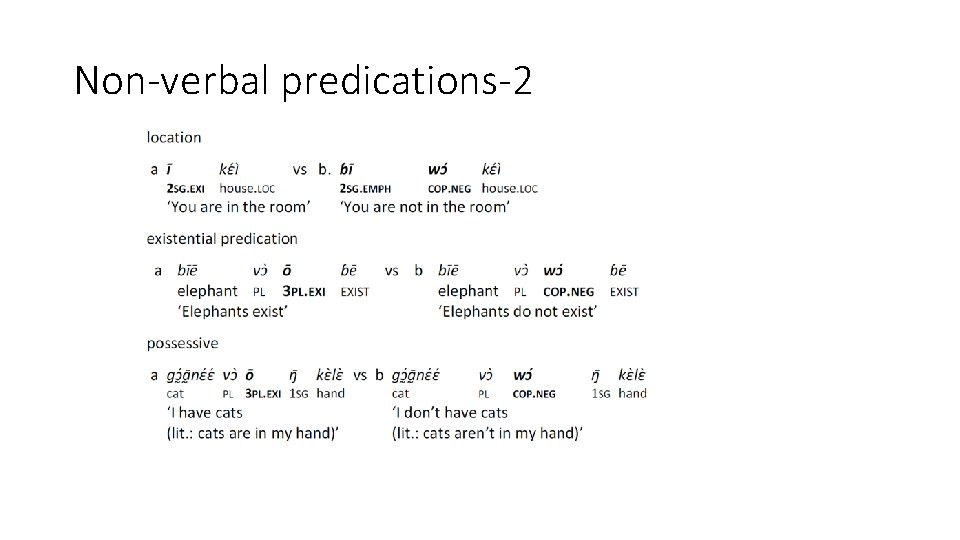 Non-verbal predications-2 