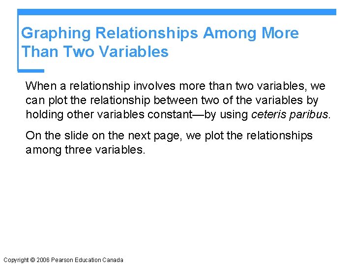 Graphing Relationships Among More Than Two Variables When a relationship involves more than two