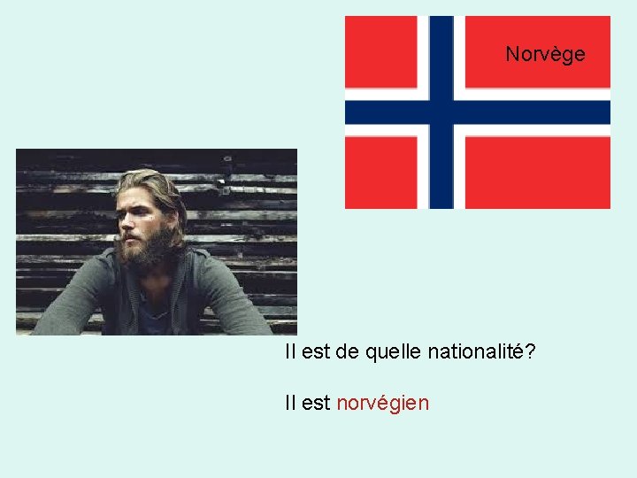 Norvège Il est de quelle nationalité? Il est norvégien 