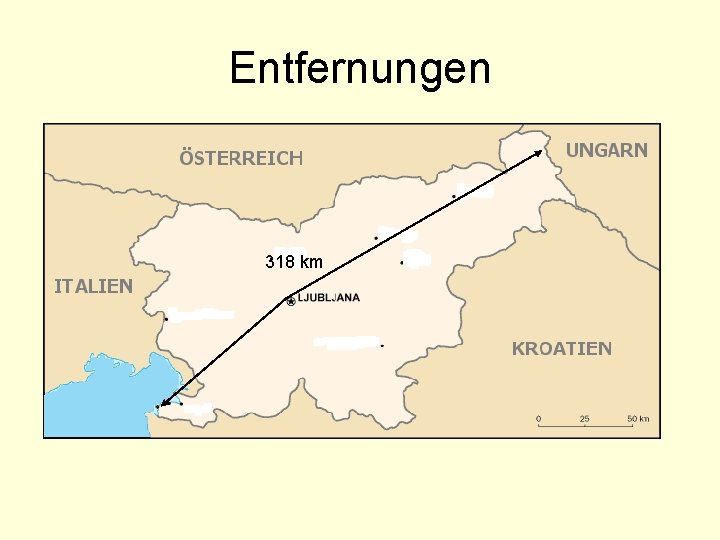 Entfernungen 318 km 