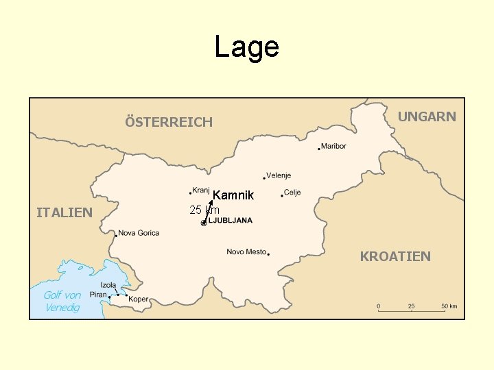 Lage Kamnik 25 km 