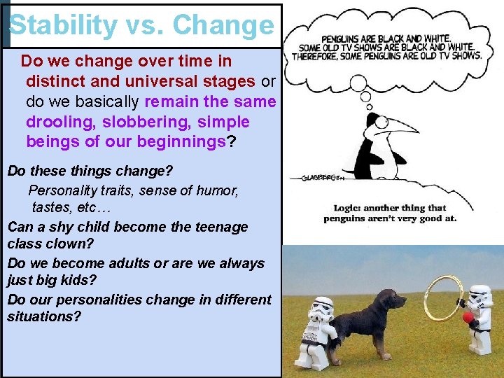 Stability vs. Change Do we change over time in distinct and universal stages or
