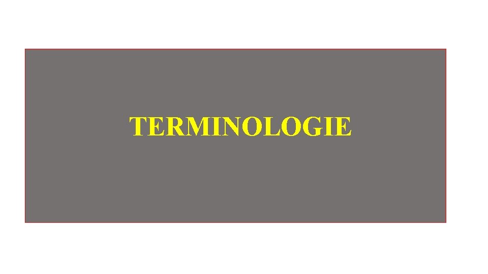 TERMINOLOGIE 