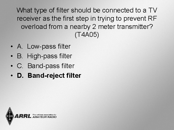 What type of filter should be connected to a TV receiver as the first