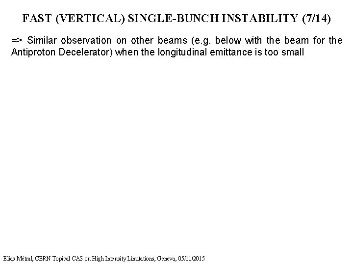 FAST (VERTICAL) SINGLE-BUNCH INSTABILITY (7/14) => Similar observation on other beams (e. g. below