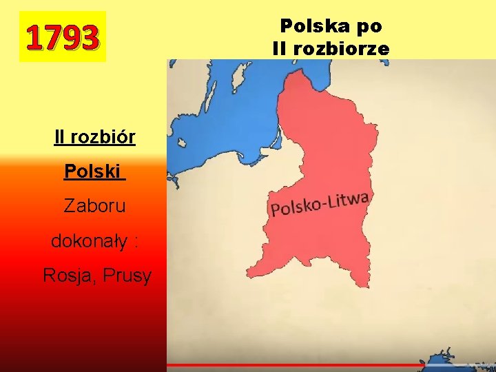 1793 II rozbiór Polski Zaboru dokonały : Rosja, Prusy Polska po II rozbiorze 