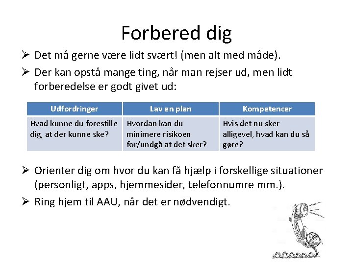 Forbered dig Ø Det må gerne være lidt svært! (men alt med måde). Ø