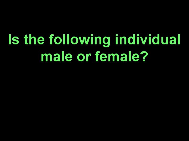 Is the following individual male or female? 