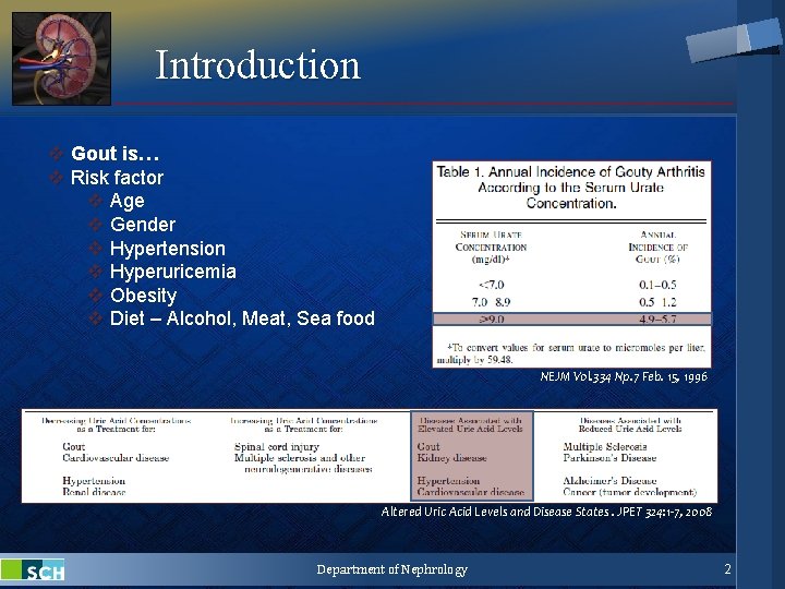 Introduction v Gout is… v Risk factor v Age v Gender v Hypertension v