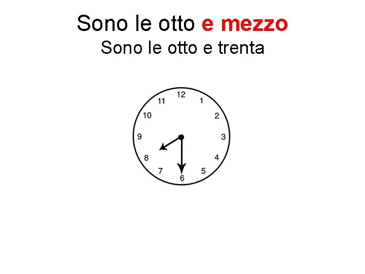 Sono le otto e mezzo Sono le otto e trenta 