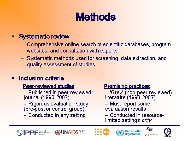 Methods § Systematic review — Comprehensive online search of scientific databases, program websites, and