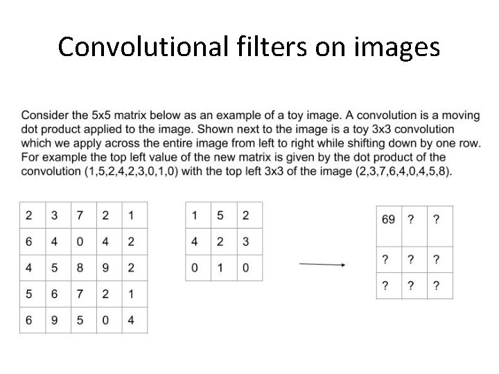 Convolutional filters on images 