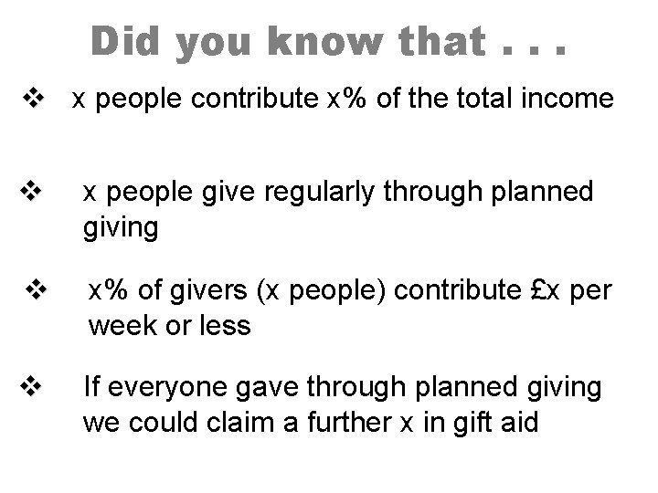 Did you know that. . . v x people contribute x% of the total