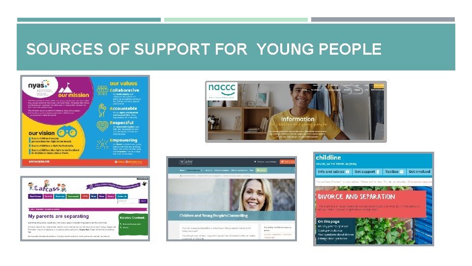 SOURCES OF SUPPORT FOR YOUNG PEOPLE 