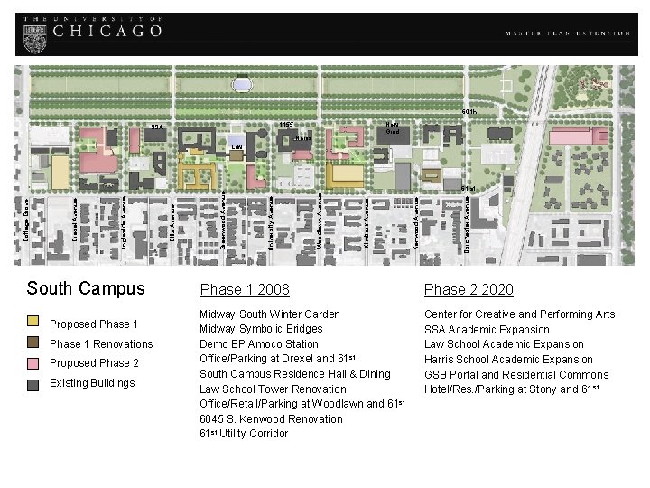 60 th New Grad 1155 SSA Harris South Campus Proposed Phase 1 Renovations Proposed