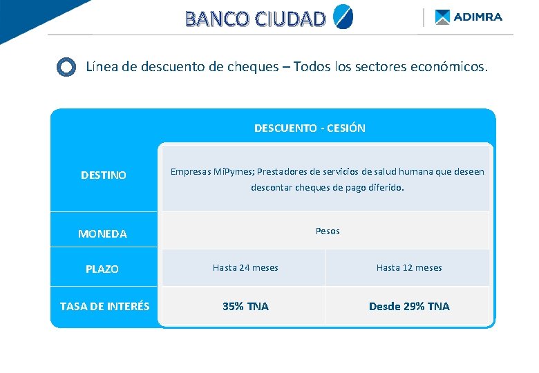 BANCO CIUDAD BANCO PROVINCIA - Re. Py. ME FINANCIAMIENTO DE BUENOS AIRES Línea de