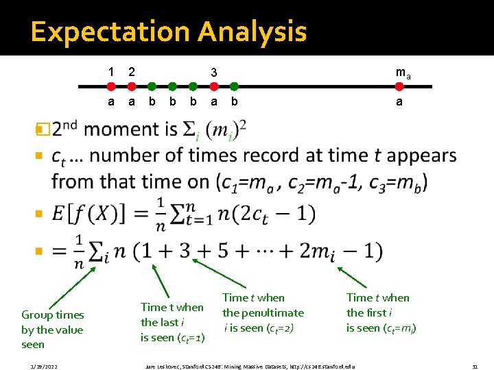 Expectation Analysis 1 2 a a ma 3 b b b a � Group