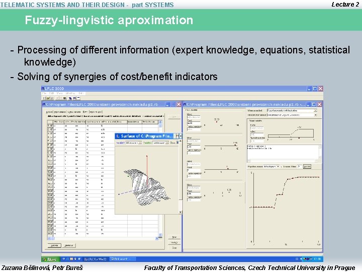 TELEMATIC SYSTEMS AND THEIR DESIGN - part SYSTEMS Lecture 2 Fuzzy-lingvistic aproximation - Processing