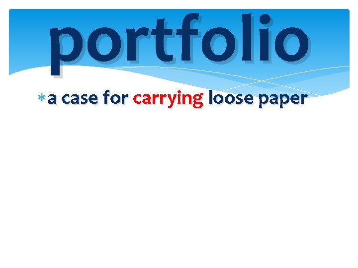 portfolio a case for carrying loose paper 