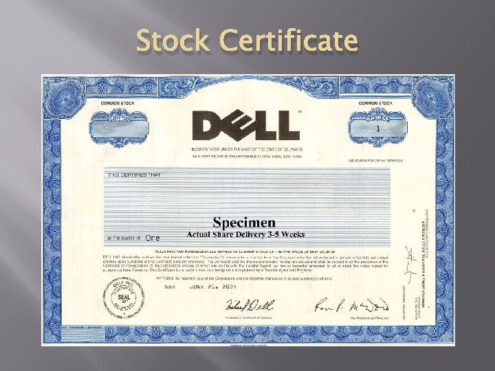 Stock Certificate 