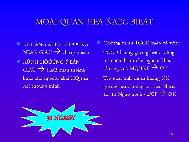 MOÁI QUAN HEÄ ÑAËC BIEÄT KHO NG AÛNH HÖÔÛNG l Chöùng minh TGGD xaáp