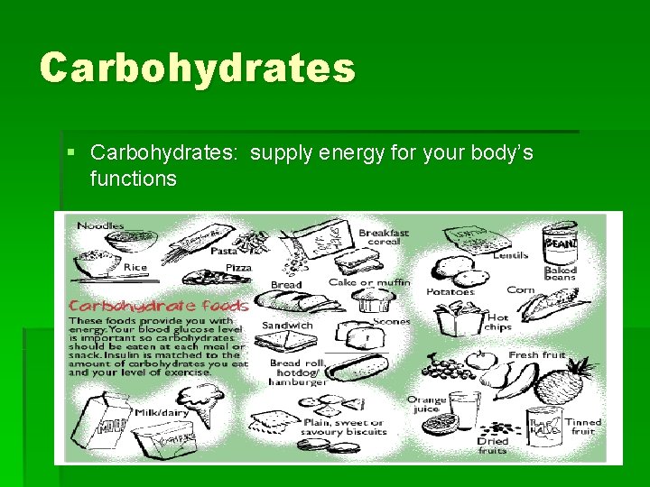 Carbohydrates Fats and Proteins Nutrients that give you