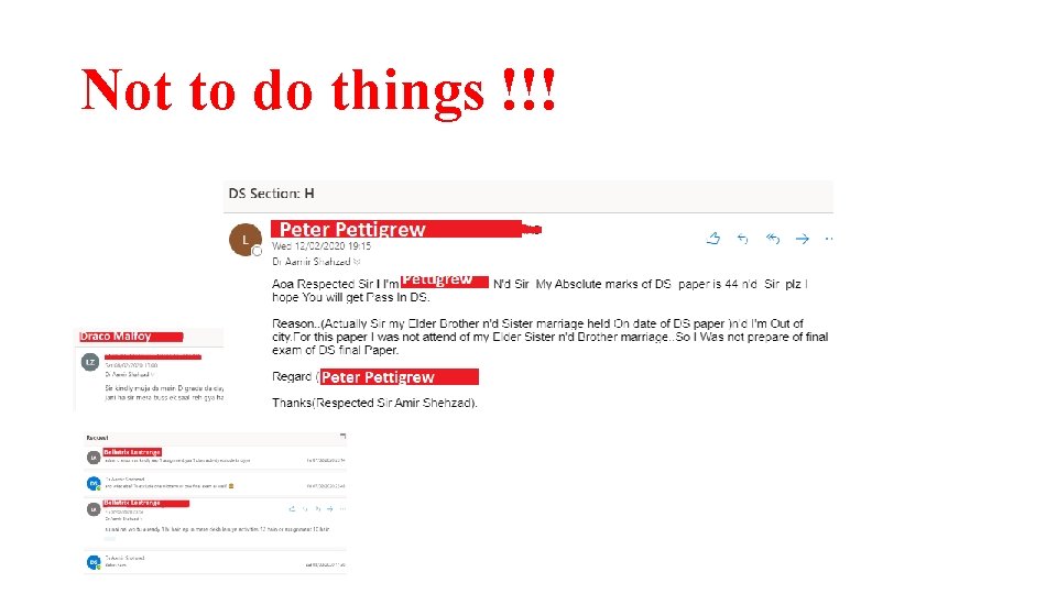 Not to do things !!! 