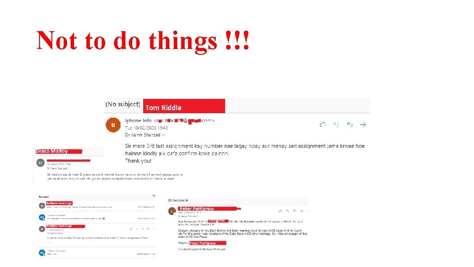 Not to do things !!! 