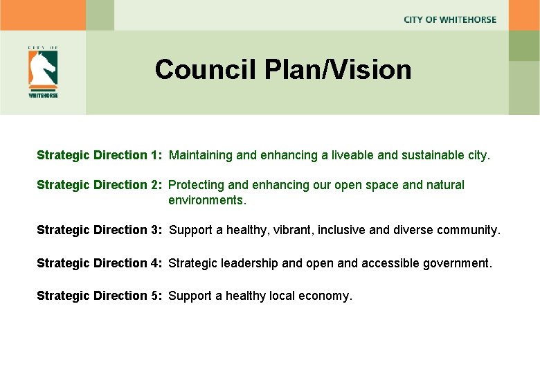 Council Plan/Vision Strategic Direction 1: Maintaining and enhancing a liveable and sustainable city. Strategic