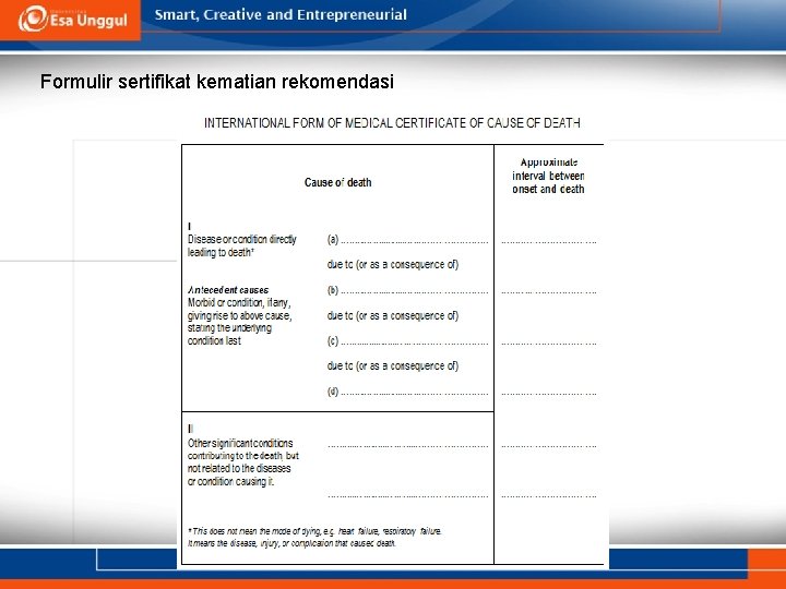 Formulir sertifikat kematian rekomendasi 